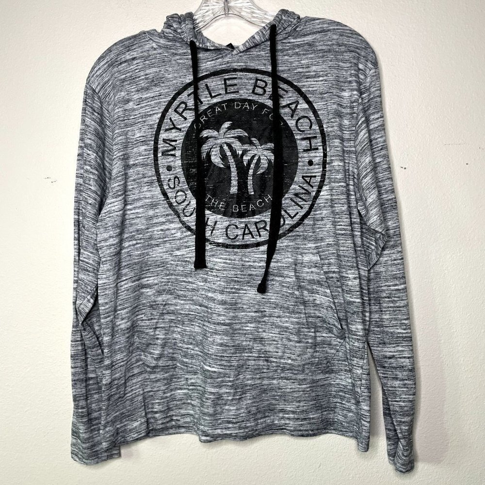 US Apparel Myrtle Beach South Carolina Long Sleeve Hooded Shirt SZ Small